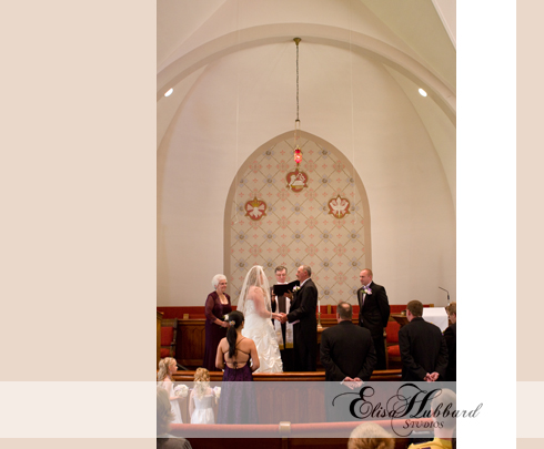 Tonia and Darrell, At the Alter, Methodist Church, College Corner Ohio, Wedding Photography, Elisa Hubbard Studios